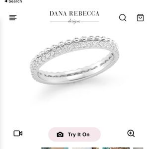 Dana Rebecca Diamond Poppy Rae Pebble Ring Size 7 white gold